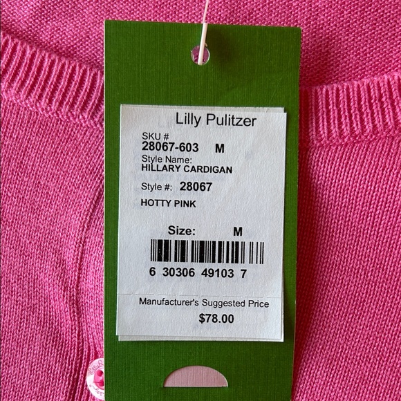 NWT Lilly Pulitzer Hot Pink Cardigan - Picture 2 of 4